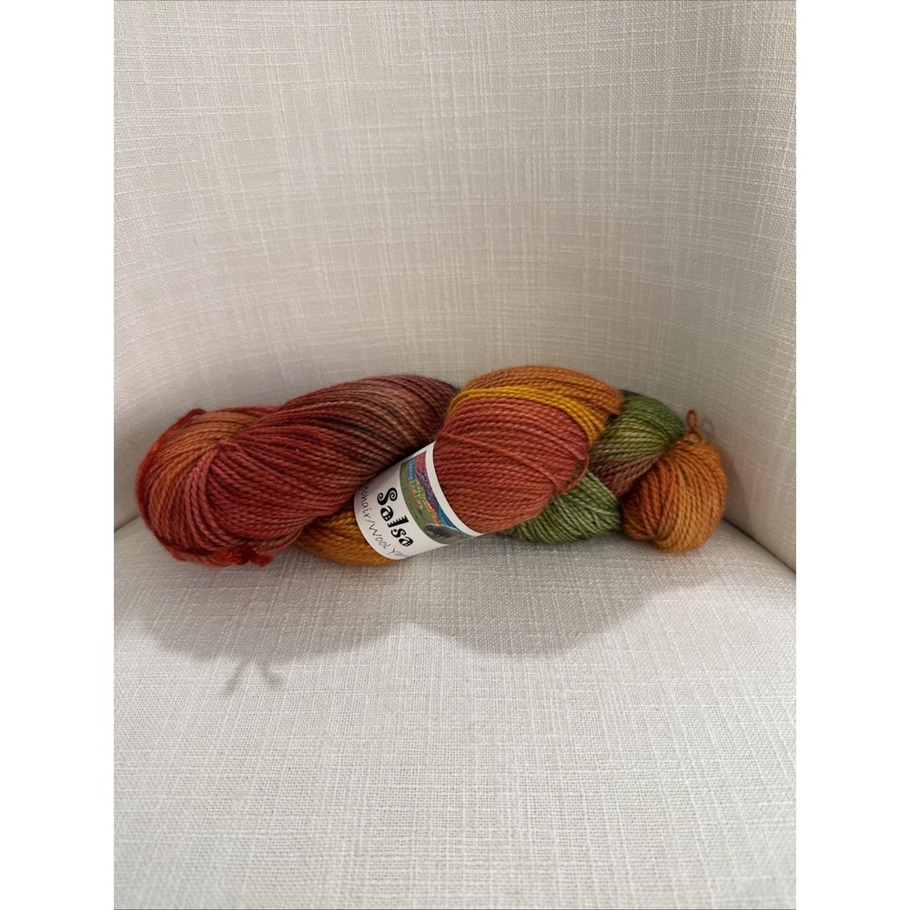 Dancing‎ Leaf Farm 'Salsa' Mohair/Wool Yarn Rainbow Good For The Spirit 490 Yds
